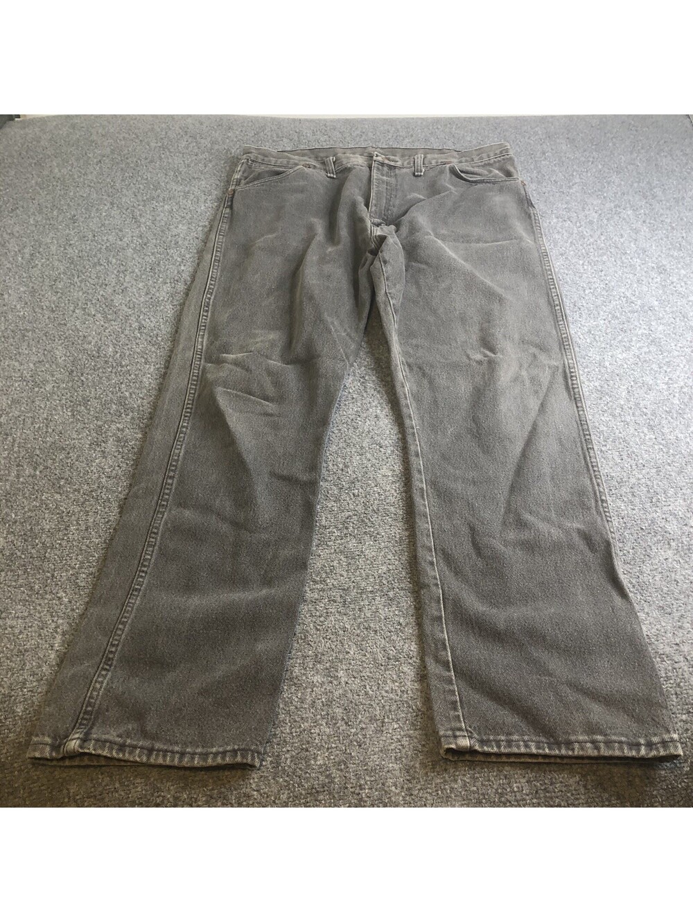 Vintage Wrangler Jeans Men 36x32 Black Gray 13MWZPB Cowboy Cut Made USA Faded